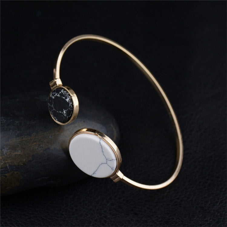Bracciale rigido geometrico in pietra di marmo finto oro