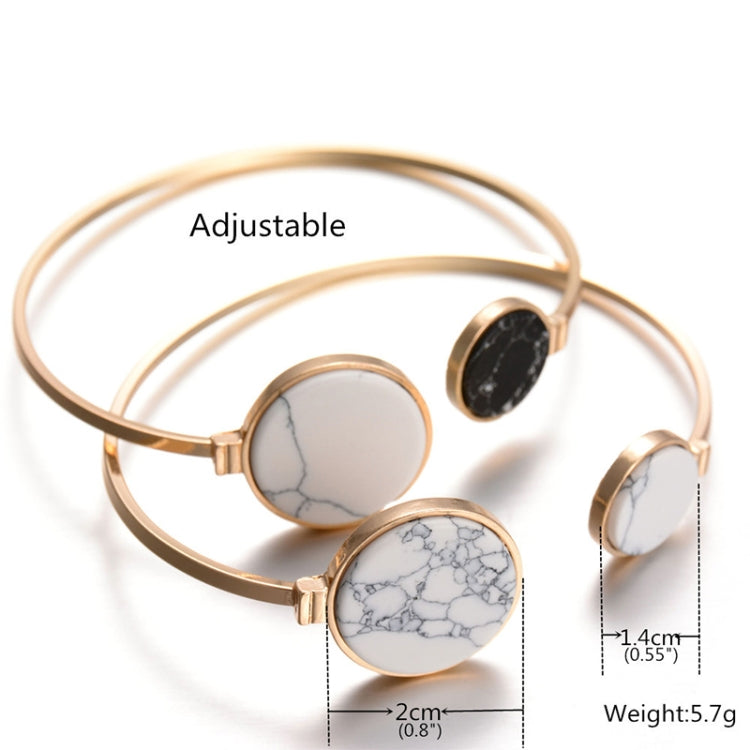 Bracciale rigido geometrico in pietra di marmo finto oro