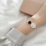 Bracciale rigido geometrico in pietra di marmo finto oro