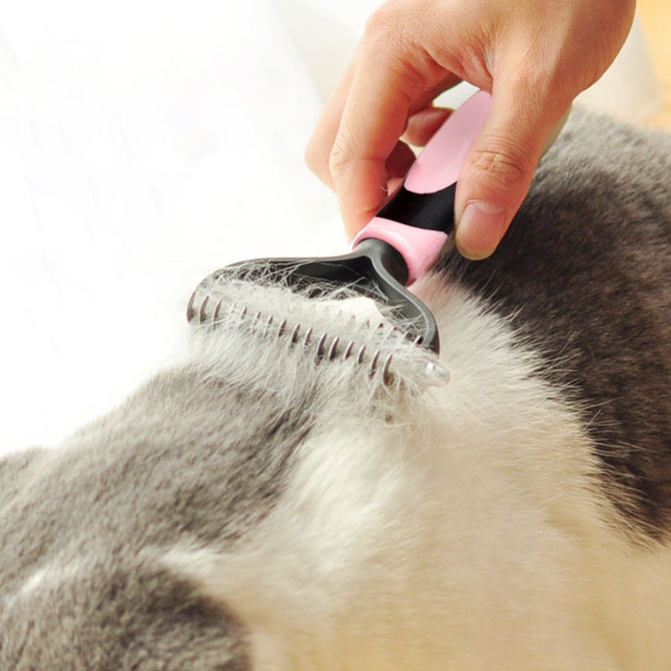 Spazzola per cura pelo cani e gatti blu e rosa