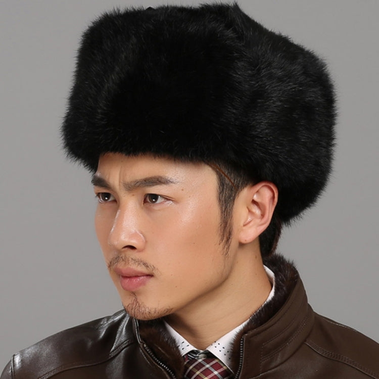 Cappello bomber uomo in pelliccia di coniglio caldo