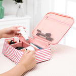 Borsa per cosmetici da viaggio imbottita impermeabile 28x22x10cm