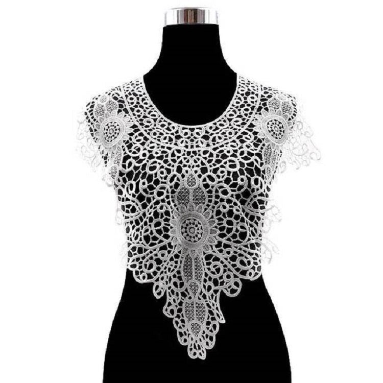 Colletto finto ricamato in pizzo per abbigliamento 55x47 cm