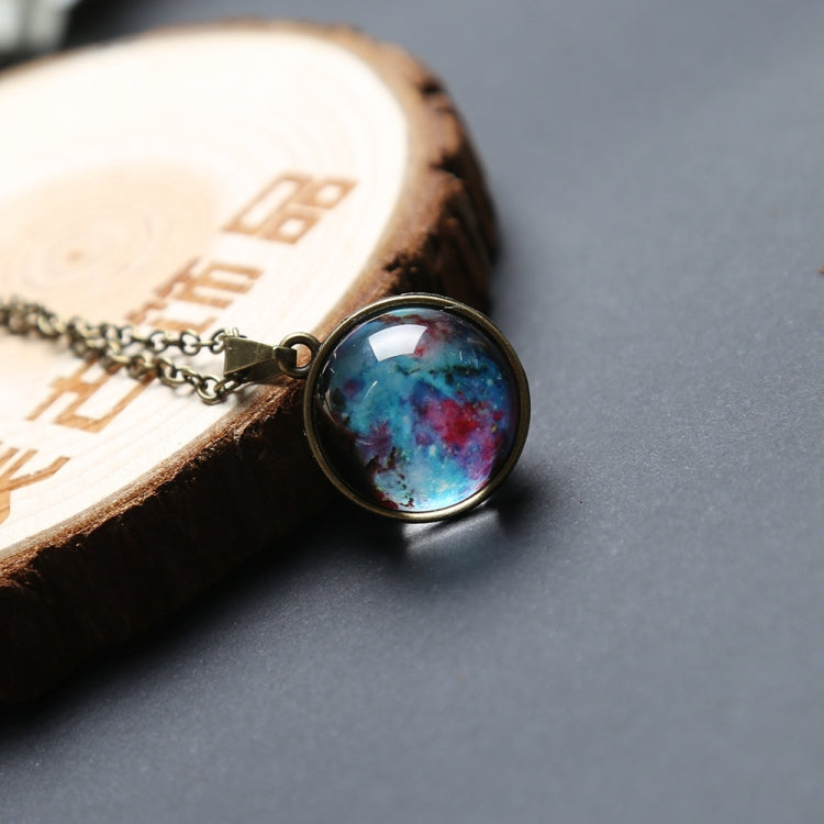 Collana con pendente galassia in vetro doppia faccia