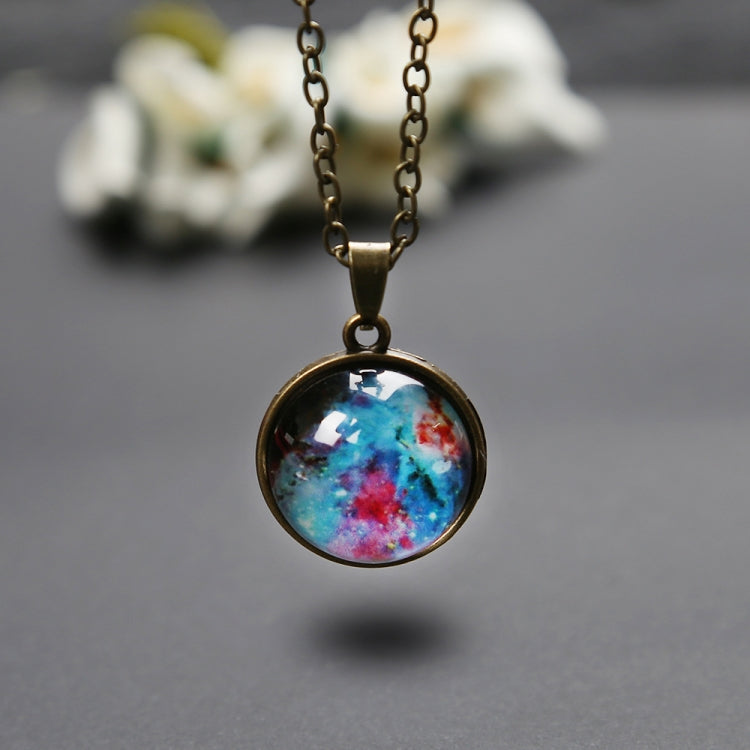 Collana con pendente galassia in vetro doppia faccia