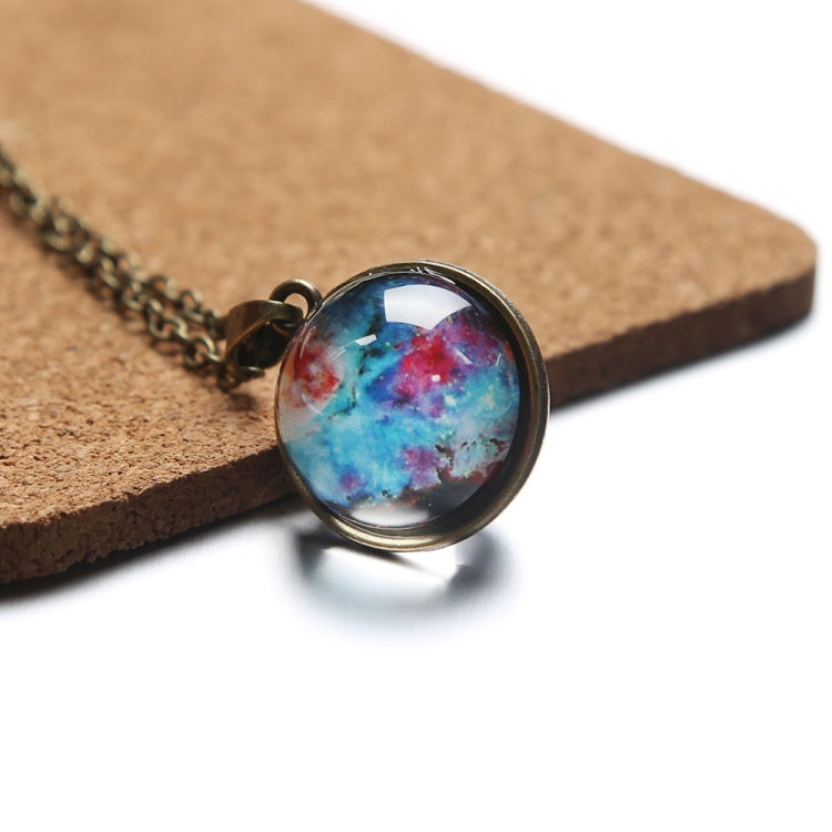 Collana con pendente galassia in vetro doppia faccia