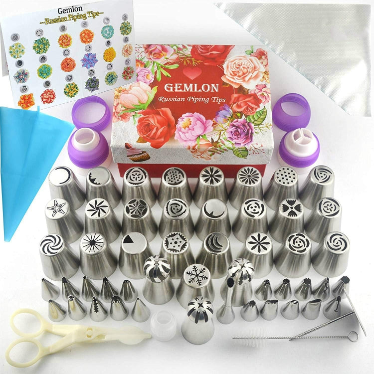 Set 88 pezzi bocche decorative per dolci in acciaio inox