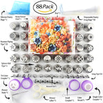Set 88 pezzi bocche decorative per dolci in acciaio inox