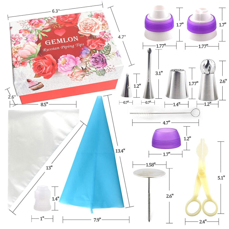 Set 88 pezzi bocche decorative per dolci in acciaio inox