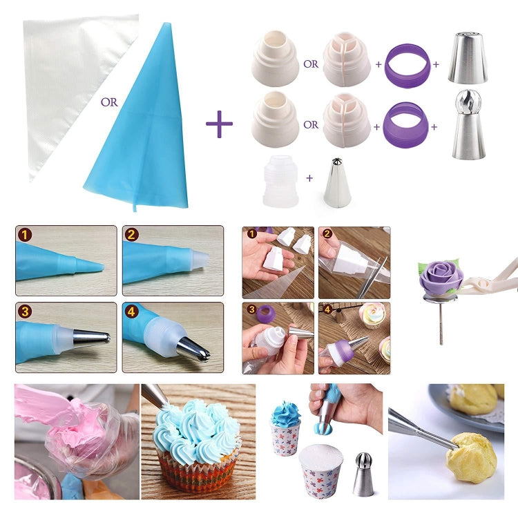 Set 88 pezzi bocche decorative per dolci in acciaio inox