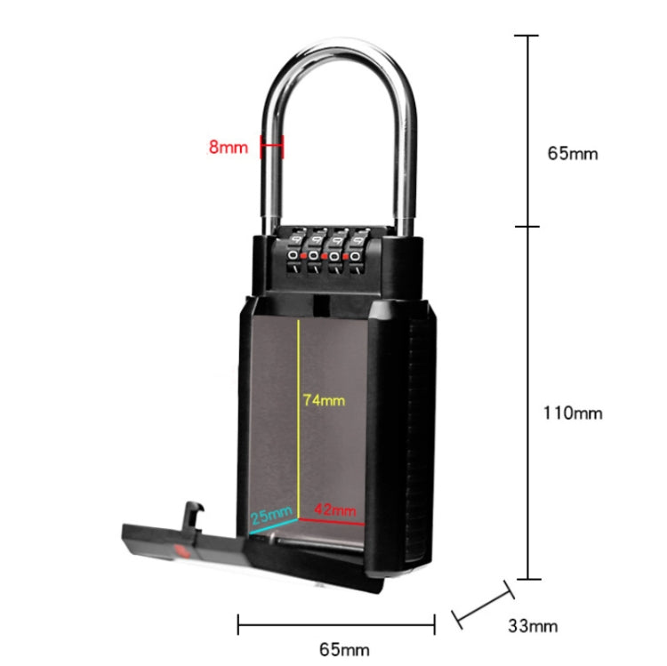 Cassetta portachiavi con password in acciaio 19x8x5 cm