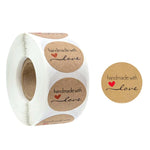 10 adesivi sigillanti in carta kraft rotondi 6,5 cm