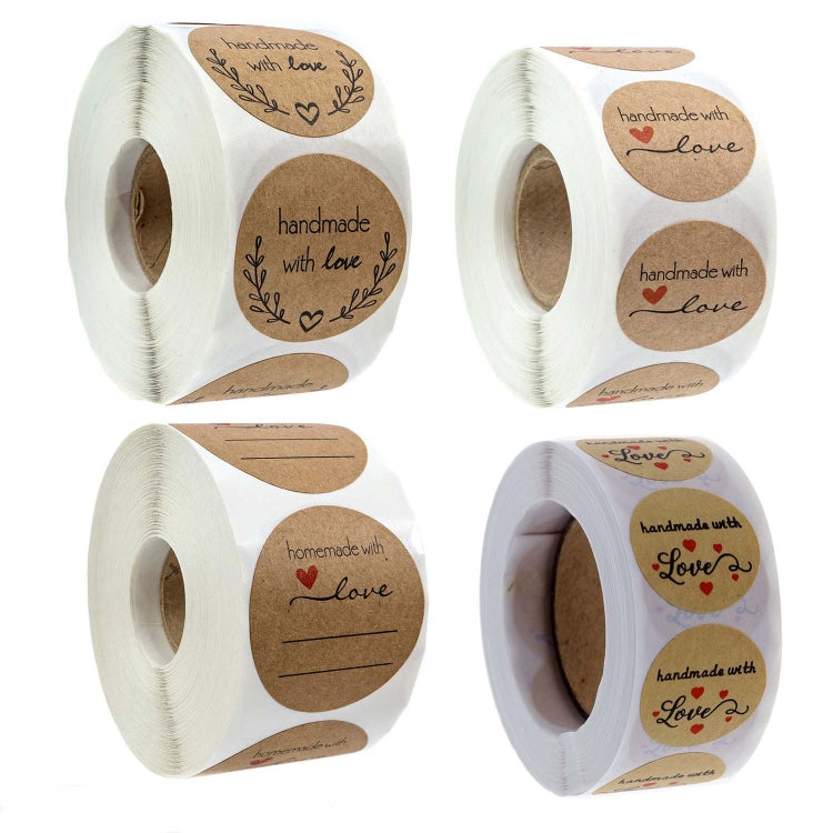 10 adesivi sigillanti in carta kraft rotondi 6,5 cm