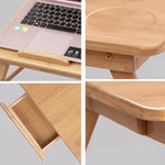 Scrivania pieghevole per laptop con cassetto e slot carte