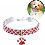 Collare per animali domestici con diamanti elastico S M L