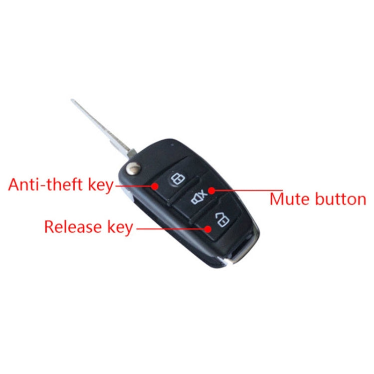 Allarme auto universale 12V con suono e luce e doppio telecomando