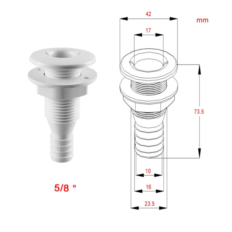 Raccordo passante in plastica 5/8" per pompa sentina