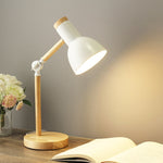 Lampada da tavolo in legno e metallo E27 bianca TBD0546277102A T1062 E9155