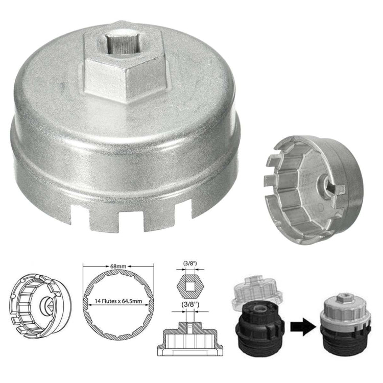 Chiave filtro olio in alluminio 64,5 mm per Toyota Lexus