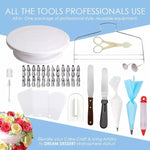 Set utensili per decorare torte con piatto girevole 205 pezzi