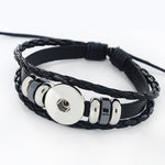 Bracciale rigido con perline e costellazioni in pelle