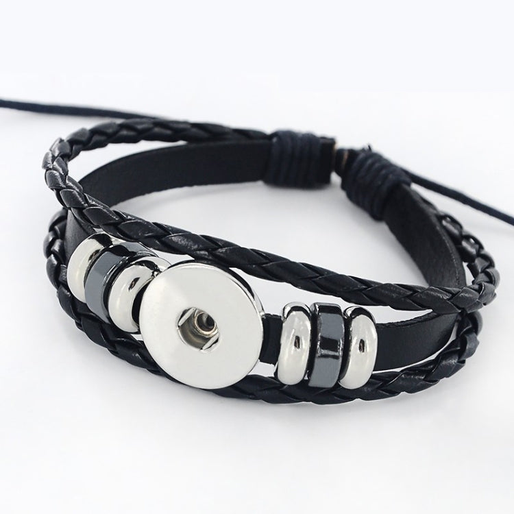 Bracciale rigido con perline e costellazioni in pelle