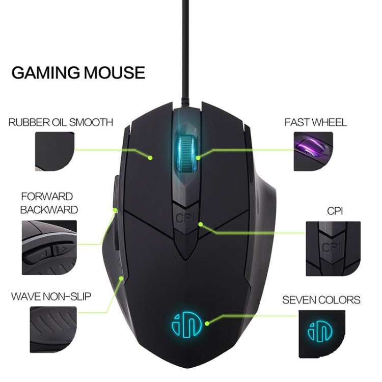 Mouse cablato gaming Inphic PW1 con illuminazione RGB