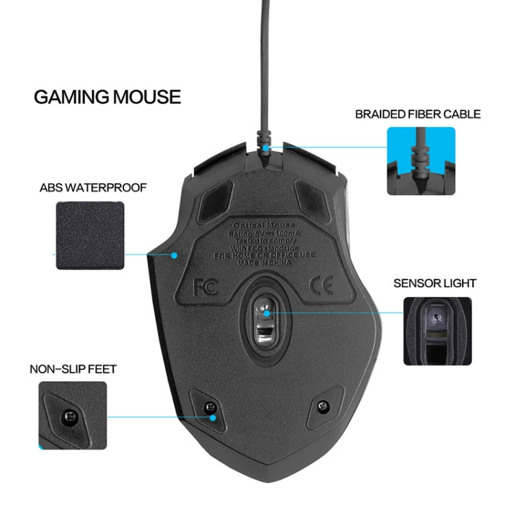 Mouse cablato gaming Inphic PW1 con illuminazione RGB