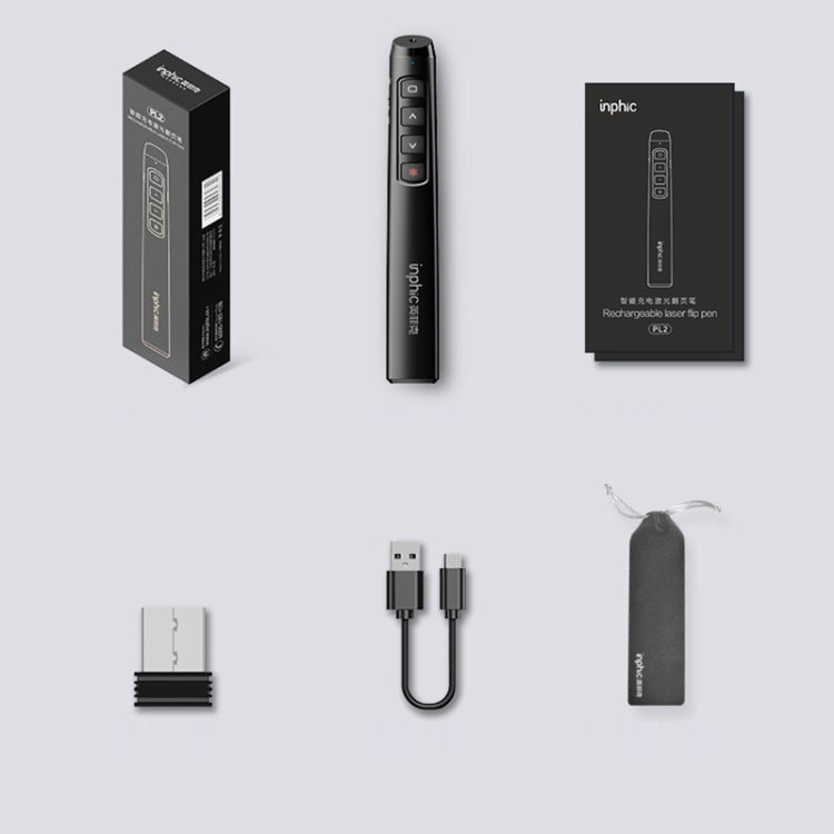 Inphic PL1 Puntatore wireless Penna con telecomando laser Penna a vibrazione PPT per ufficio Proiezione multimediale Penna laser rossa, Battery Black, Battery White, Charging Clack, Charging White