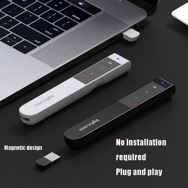 Inphic PL1 Puntatore wireless Penna con telecomando laser Penna a vibrazione PPT per ufficio Proiezione multimediale Penna laser rossa, Battery Black, Battery White, Charging Clack, Charging White