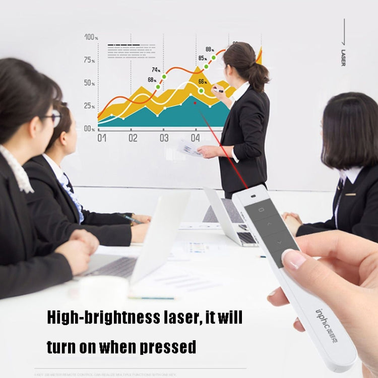 Inphic PL1 Puntatore wireless Penna con telecomando laser Penna a vibrazione PPT per ufficio Proiezione multimediale Penna laser rossa, Battery Black, Battery White, Charging Clack, Charging White