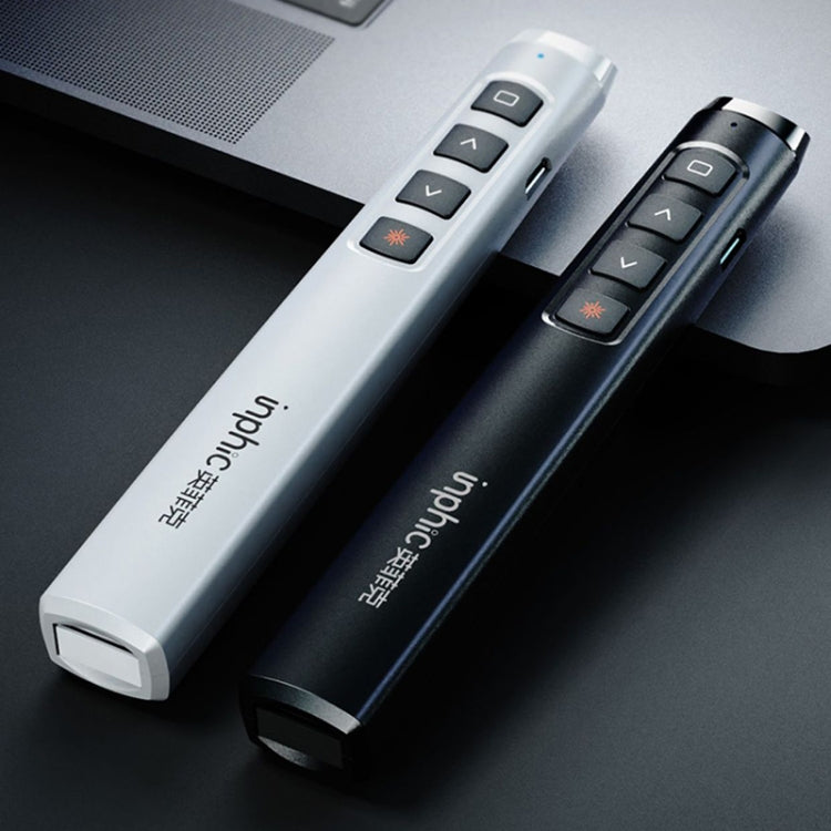 Inphic PL1 Puntatore wireless Penna con telecomando laser Penna a vibrazione PPT per ufficio Proiezione multimediale Penna laser rossa, Battery Black, Battery White, Charging Clack, Charging White