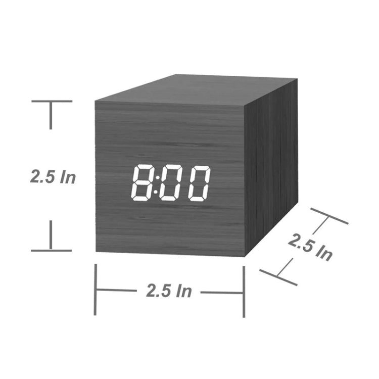 Sveglia digitale LED in legno con termometro e timer