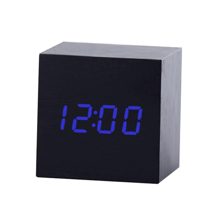 Sveglia digitale LED in legno con termometro e timer