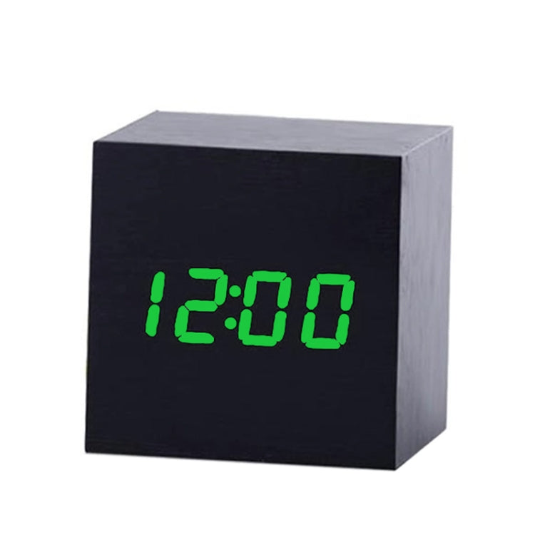 Sveglia digitale LED in legno con termometro e timer