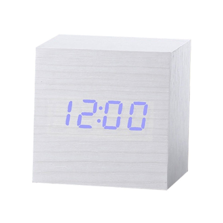 Sveglia digitale LED in legno con termometro e timer