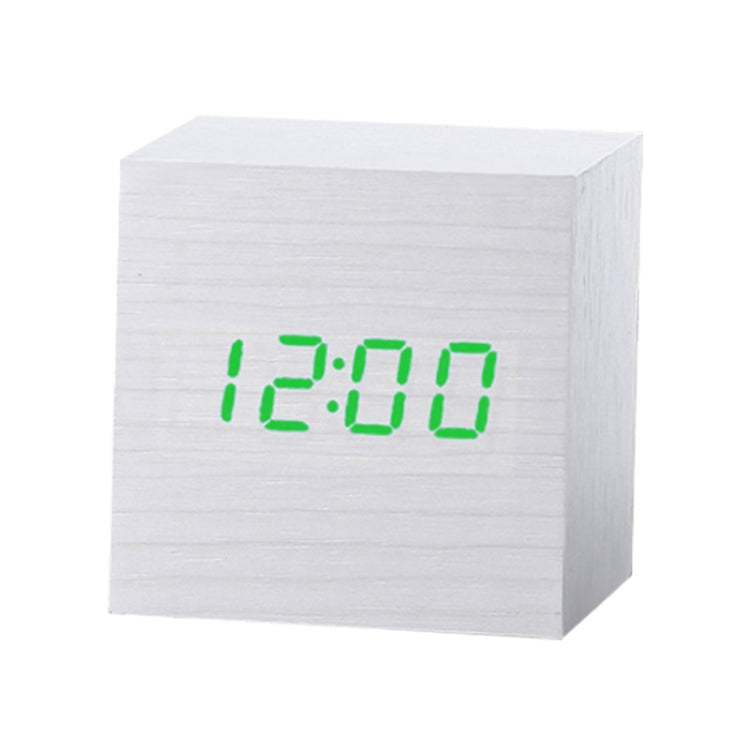 Sveglia digitale LED in legno con termometro e timer