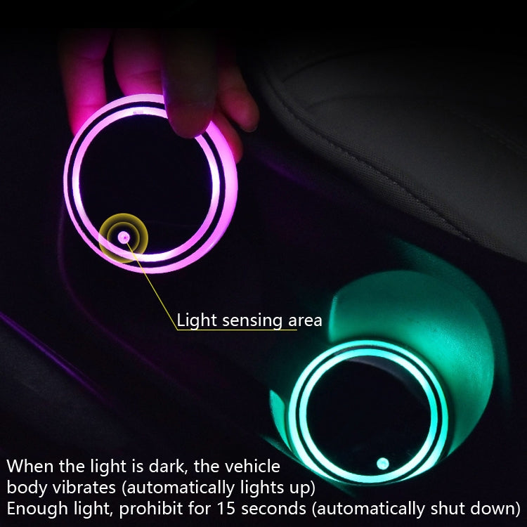Sottobicchiere luminoso auto con ricarica USB 2 pezzi
