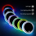 Sottobicchiere luminoso auto con ricarica USB 2 pezzi