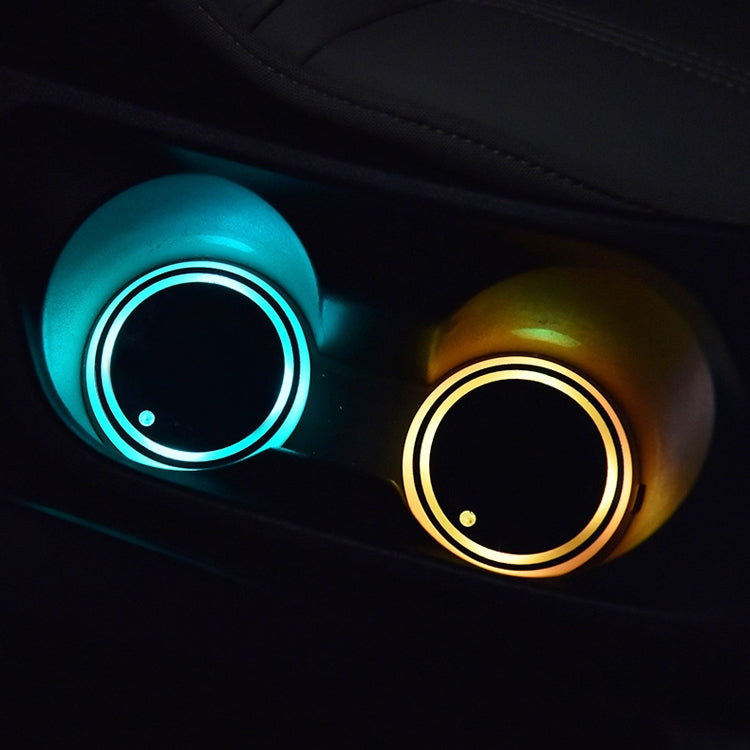 Sottobicchiere luminoso auto con ricarica USB 2 pezzi