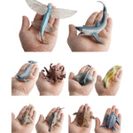 3 ornamenti animali marini in plastica 15cm