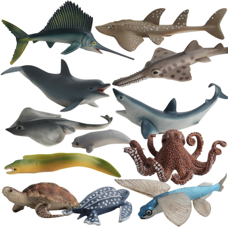 3 ornamenti animali marini in plastica 15cm