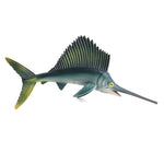 3 ornamenti animali marini in plastica 15cm
