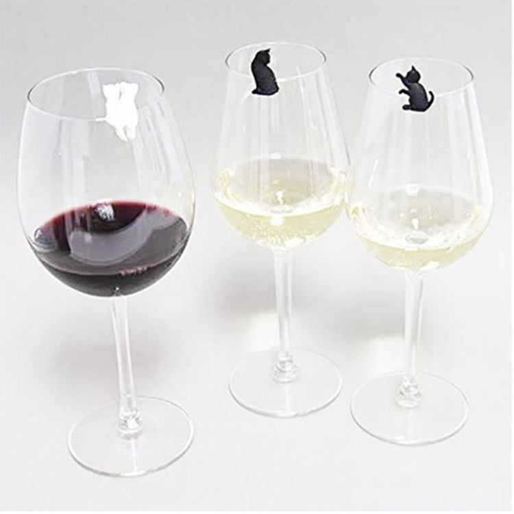 Set 2 Cat Drinks Segna Bicchieri in Silicone 6 pezzi