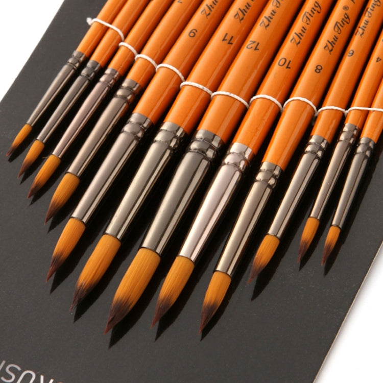 Set 12 pennelli nylon per pittura acquerello e olio