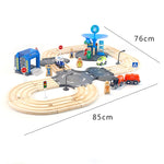Set binari stradali in legno stazione di polizia bambini