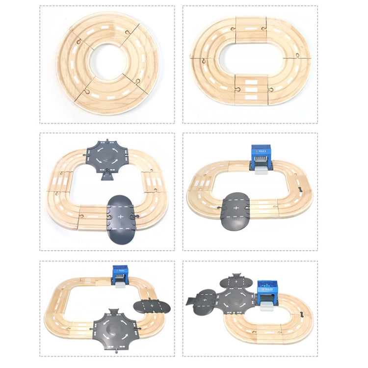 Set binari stradali in legno stazione di polizia bambini