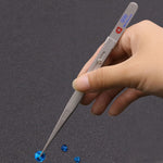 Pinzette antiscivolo in acciaio inox per gioielli 16,3 cm