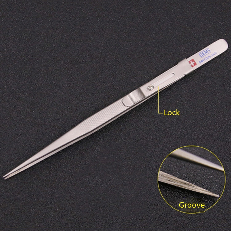 Pinzette antiscivolo in acciaio inox per gioielli 16,3 cm