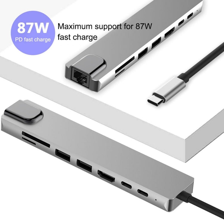 Docking Station Hub 8 in 1 USB-C 87W con HDMI e RJ45